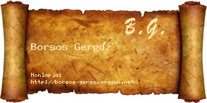 Borsos Gergő névjegykártya