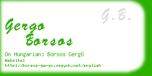 gergo borsos business card